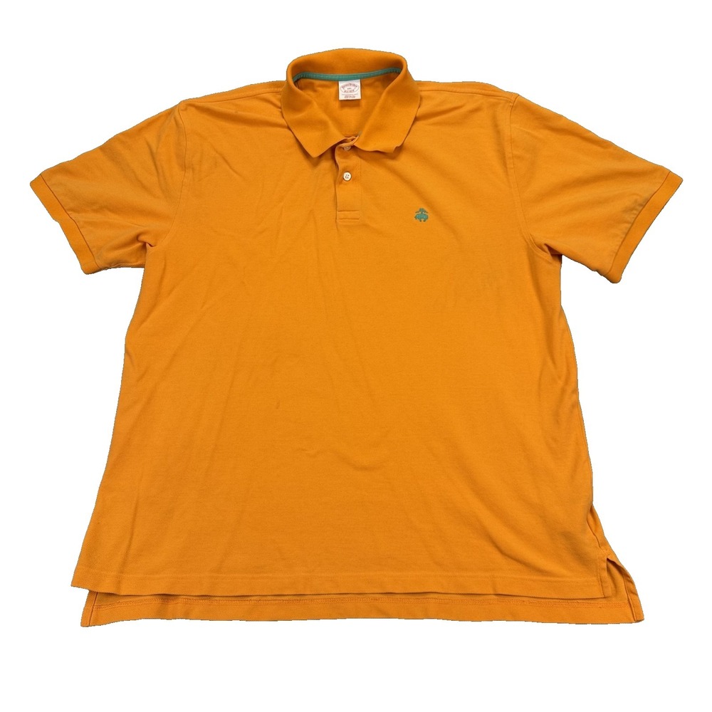 Brooks Brothers Men's Performance Polo Shirt Size XXL Orange 2-Button Cotton - Picture 1 of 16